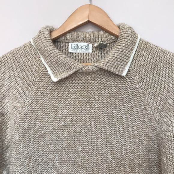 𝅺VINTAGE Ricki chunky knit collar sweater size medium - Picture 2 of 9